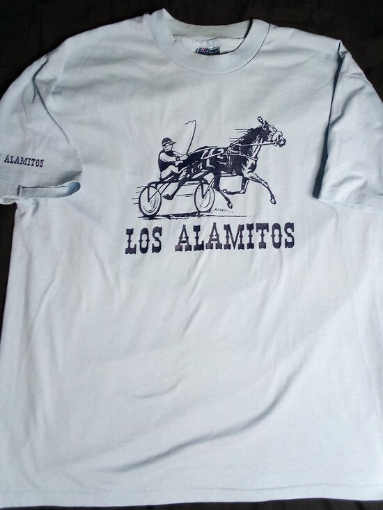 Vintage Los Alamitos Harness Horse Race Track T-Shirt - Picture 2 of 6